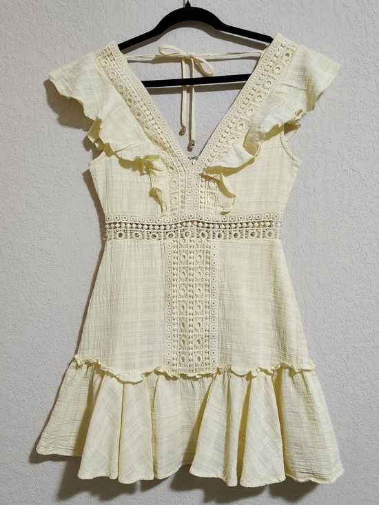 Audrey Parks for Francesca's Collections Pale Yellow Summer Mini Dress - Picture 10 of 13